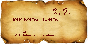Kökény Iván névjegykártya